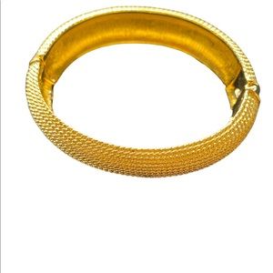 Vintage Gold Bracelet Monet clamp hinged cuff